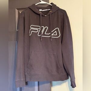 Fila Black Hoodie with White Logo